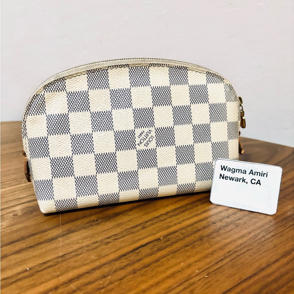 Louis Vuitton Damier Azur Pochette Cosmetic Pouch N47516